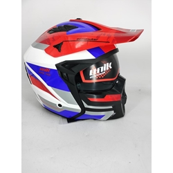 Casco Unik Pluton DV U-28 blanco/azul/rojo con máscara - Imagen 1