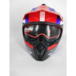 Casco Unik Pluton DV U-28 blanco/azul/rojo con máscara - Imagen 2