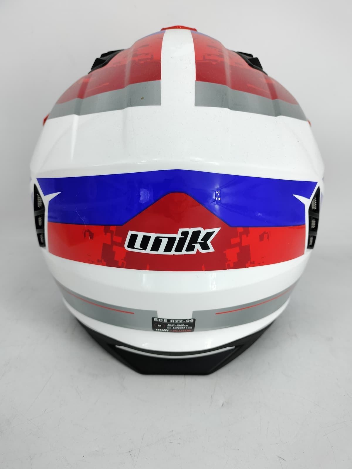 Casco Unik Pluton DV U-28 blanco/azul/rojo con máscara - Imagen 5