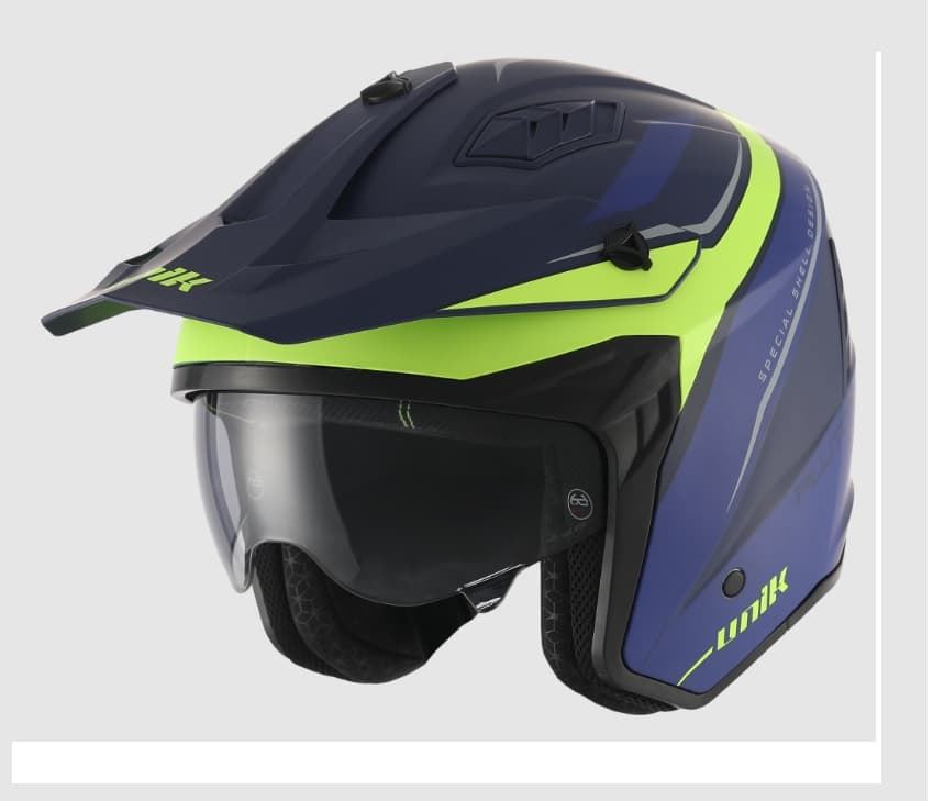 Casco Unik Pluton U-13 azul/amarillo mate - Imagen 1