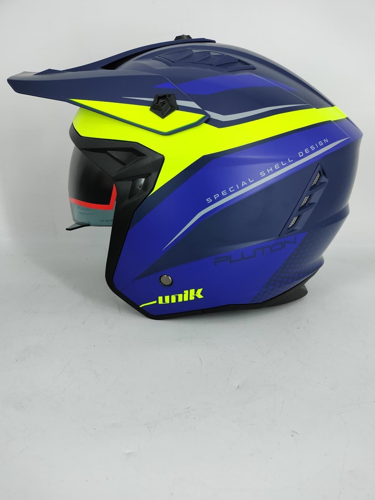 Casco Unik Pluton U-13 azul/amarillo mate - Imagen 2