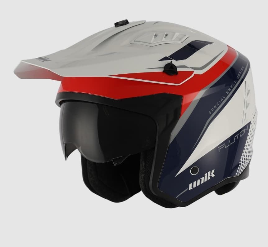 Casco Unik Pluton U-13 blanco/azul/rojo - Imagen 1