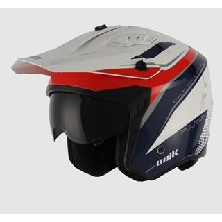 Casco Unik Pluton U-13 blanco/azul/rojo - Imagen 1