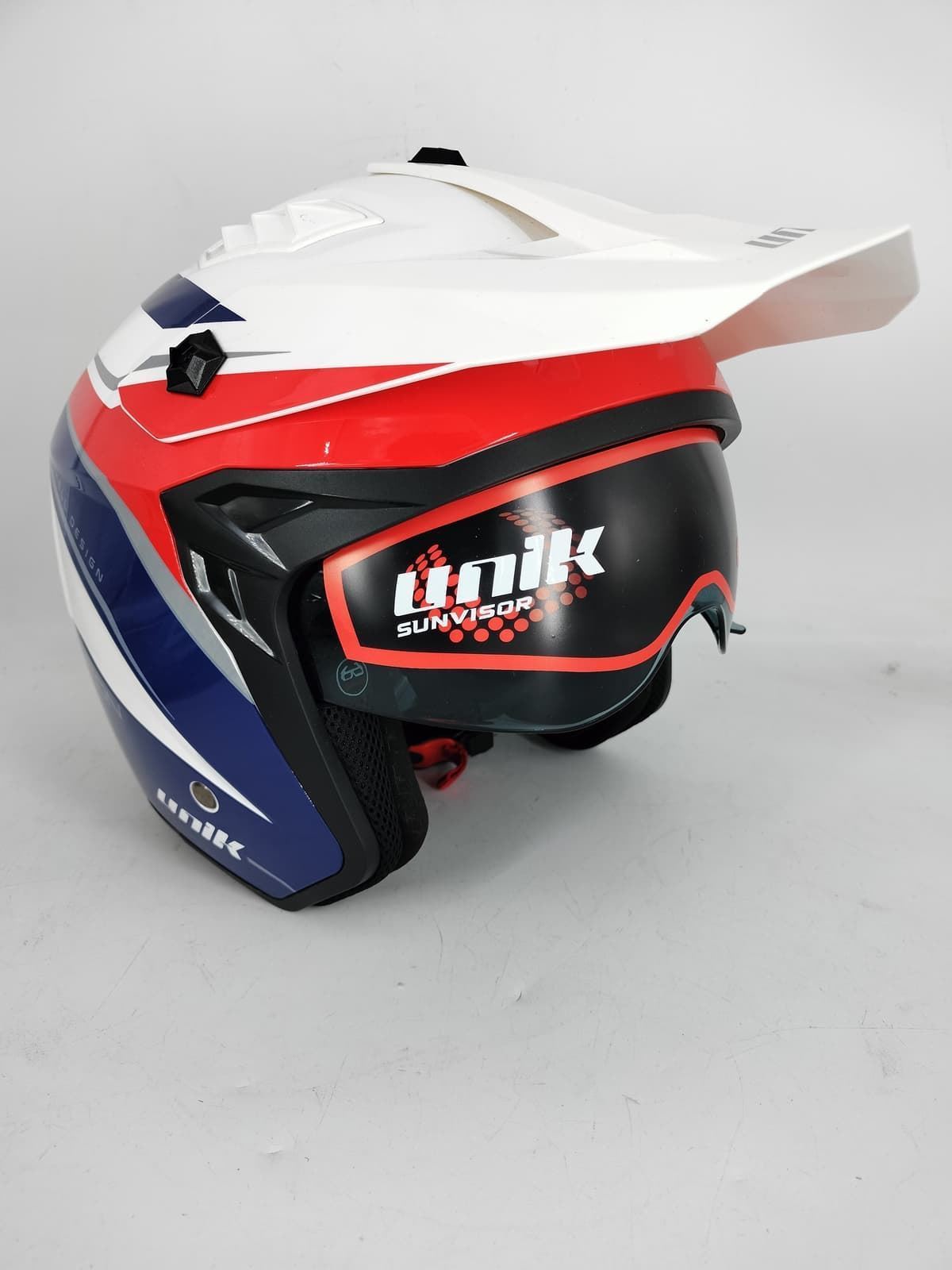 Casco Unik Pluton U-13 blanco/azul/rojo - Imagen 2