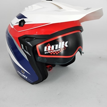 Casco Unik Pluton U-13 blanco/azul/rojo - Imagen 2