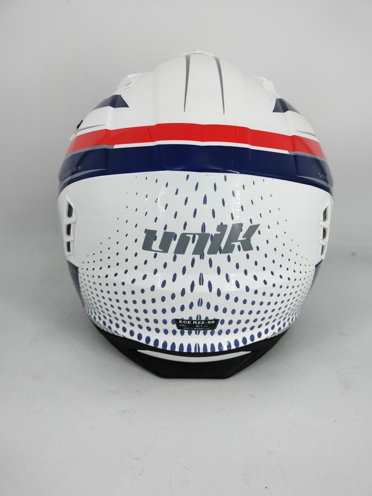 Casco Unik Pluton U-13 blanco/azul/rojo - Imagen 3