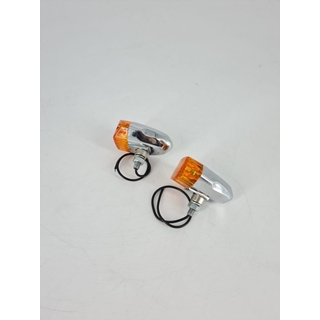 Juego de intermitentes pequeños cromado / ambar - Imagen 1