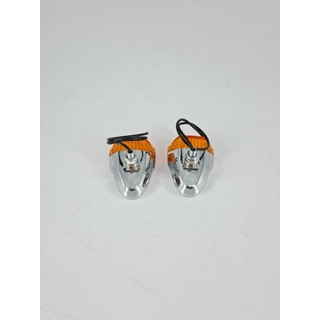 Juego de intermitentes pequeños cromado / ambar - Imagen 2