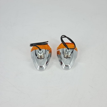 Juego de intermitentes pequeños cromado / ambar - Imagen 2