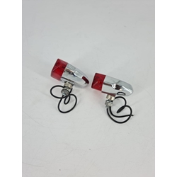 Juego de intermitentes pequeños cromado / rojo - Imagen 1