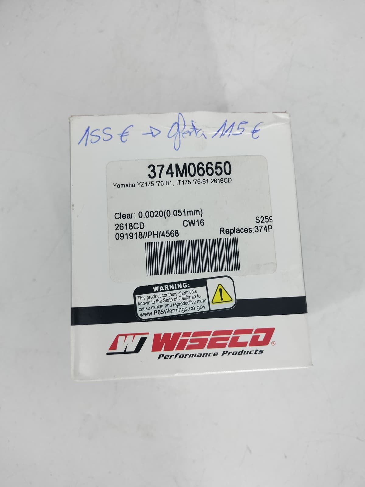 Pistón completo Wiseco Yamaha YZ 175 - Imagen 4