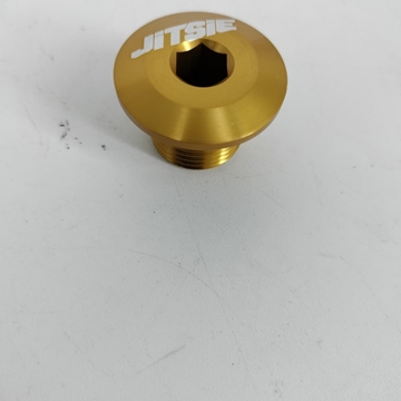 Tuerca eje rueda delantera Jitsie dorada para Gasgas trial - Imagen 1